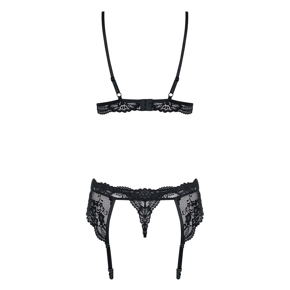 Obsessive 810-SEG-1 Lingerie Set 3pcs - Black - L/XL